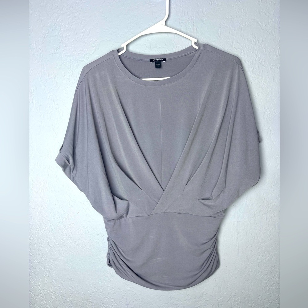 Express Gray Blouse Elegant Top‎